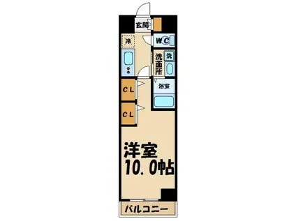 カンパニュラ(1K/4階)の間取り写真