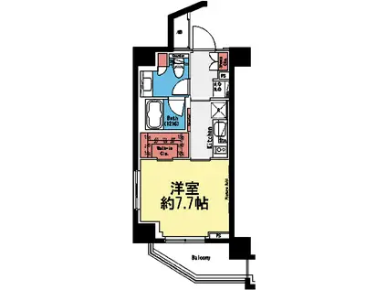 ザ・パークハビオ横浜山手(1K/6階)の間取り写真