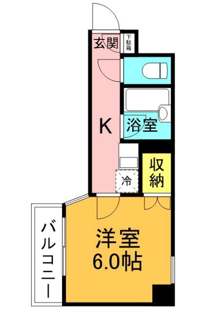 Nビル(1K/3階)の間取り写真
