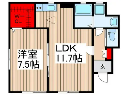 リーブルファイン三郷新和II(1LDK/1階)の間取り写真