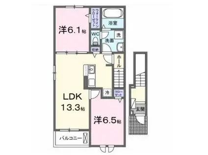スフィア セリーン I(2LDK/2階)の間取り写真