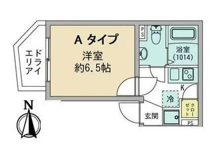 ラシクラス・カリビアンIII(1K/B1階)の間取り写真