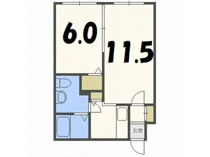 バルキリーレルム(1LDK/4階)の間取り写真