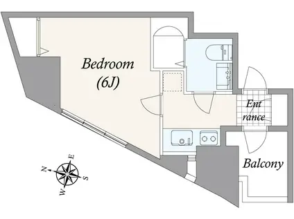 パークアヴェニュー麻布(1K/4階)の間取り写真