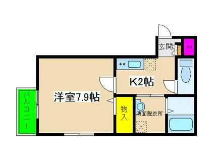 メルファ保土ヶ谷II(1K/1階)の間取り写真