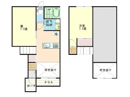 ベルリード村松町(1SLDK/1階)の間取り写真