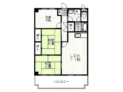 グッドウィル(3LDK/2階)の間取り写真