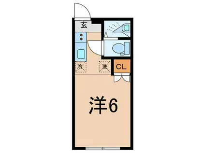 ベルメゾン(ワンルーム/2階)の間取り写真