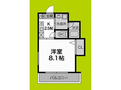 エムステージ矢田(1K/2階)の間取り写真
