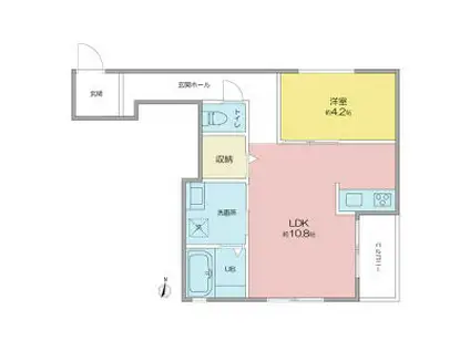 VILLA桜山(1LDK/3階)の間取り写真