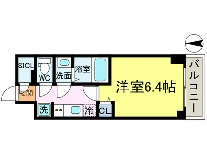 THE PASEO新小岩II(1K/5階)の間取り写真