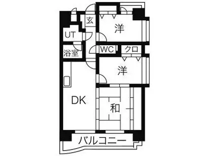 ダイアパレス慶徳(3LDK/4階)の間取り写真