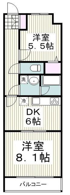 クリオ辻堂参番館(2DK/3階)の間取り写真
