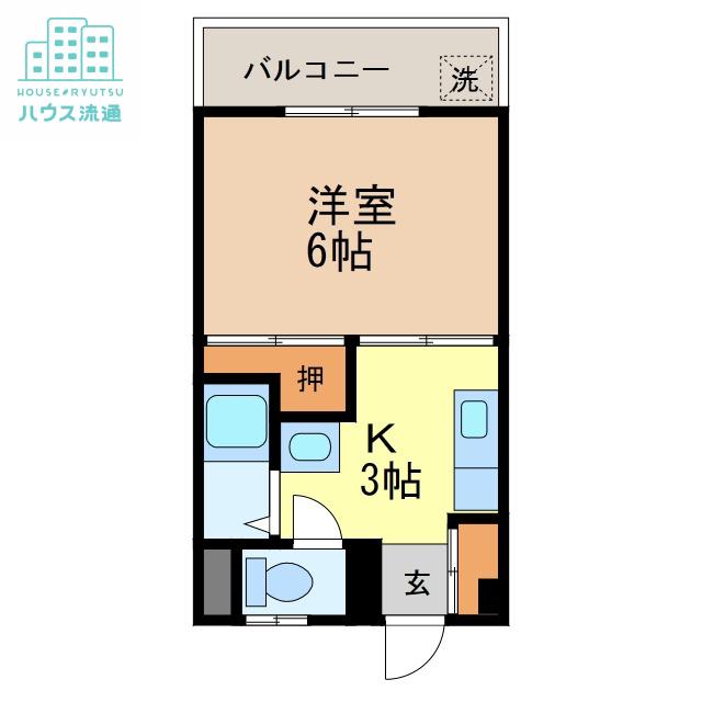 井上ビル(1K/3階)の間取り写真