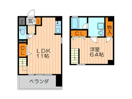 ブランミュール文の里(1LDK/6階)の間取り写真