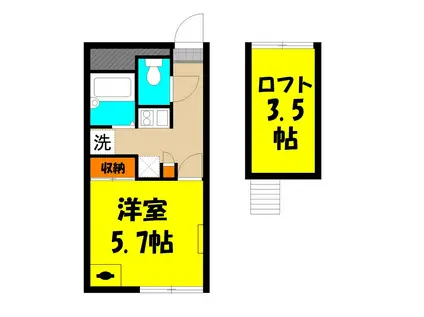 ルミエール(1K/1階)の間取り写真