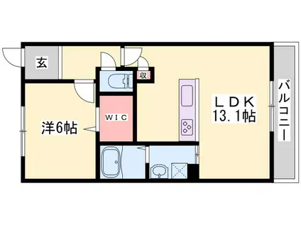 エレアージュ宝殿駅前2(1LDK/3階)の間取り写真