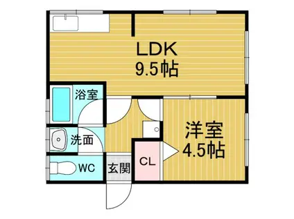 HONMACHIハウス2(1LDK/2階)の間取り写真