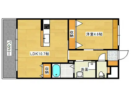 大原駅前セントラルマンション(1LDK/1階)の間取り写真