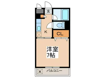 サンアイコート(1K/1階)の間取り写真