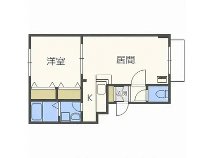 トトロの杜III(1LDK/1階)の間取り写真