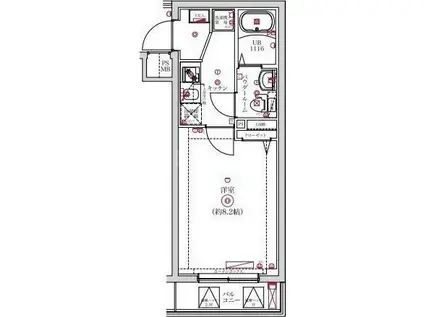 レンティーヴァ綾瀬(1K/3階)の間取り写真