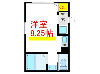 アッセンブル 六町(ワンルーム/1階)の間取り写真