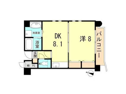 フォルム芦屋アヴァンセ(1DK/2階)の間取り写真