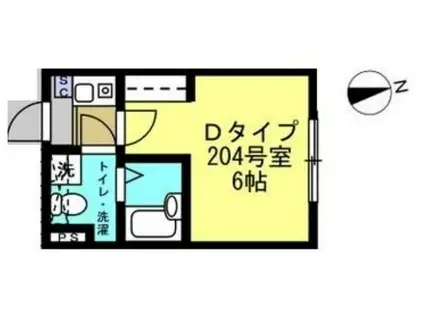 SINCREASE中村橋(1K/2階)の間取り写真