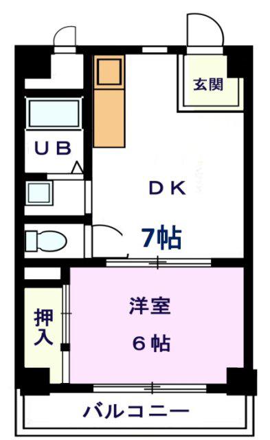 ファーストイン広畑(1DK/8階)の間取り写真