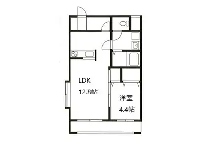 BLOOMIII(1LDK/2階)の間取り写真