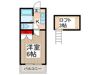 セントラル・ハイム(1K/1階)の間取り写真