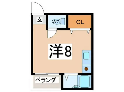 プリティハウスST(ワンルーム/2階)の間取り写真