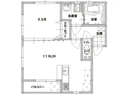 A-SELECT(1LDK/1階)の間取り写真