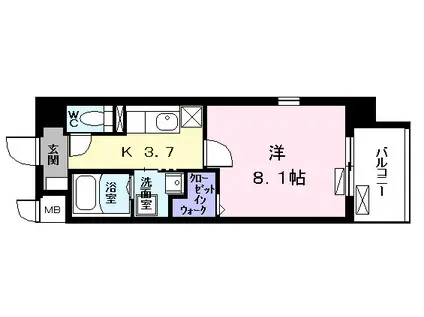 ノイグランツD(1K/5階)の間取り写真