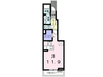 マイベース(ワンルーム/1階)の間取り写真
