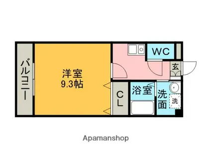 VLNI(1K/1階)の間取り写真