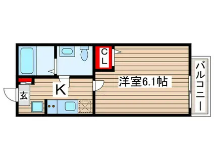 プレシャスアース稲毛区稲毛(1K/3階)の間取り写真