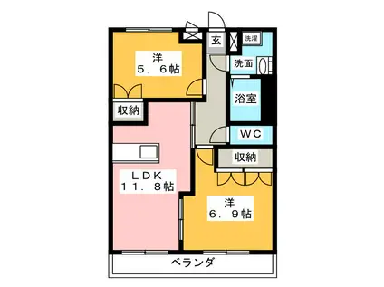 桜エクセレント(2LDK/2階)の間取り写真