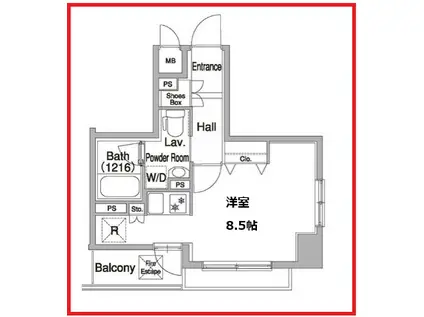 コンフォリア浅草橋デュー(1K/11階)の間取り写真