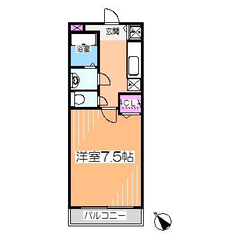 シュライク2000(1K/2階)の間取り写真
