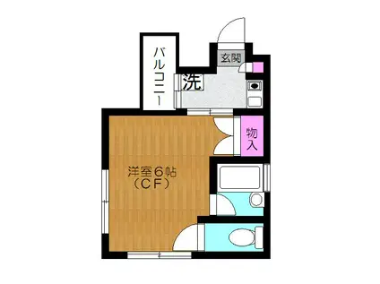 パティオ宮沢(1K/2階)の間取り写真