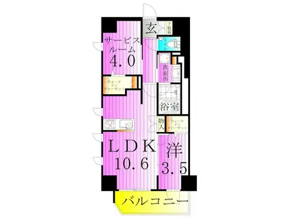 デュオステージ北千住III(1SLDK/7階)の間取り写真