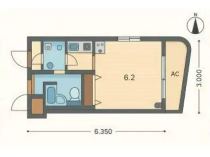ライオンズマンション杉並高円寺(1K/2階)の間取り写真