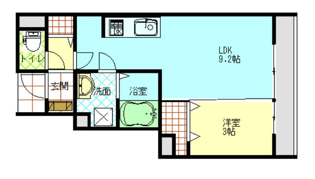 D-ROOM東大通II(1LDK/1階)の間取り写真
