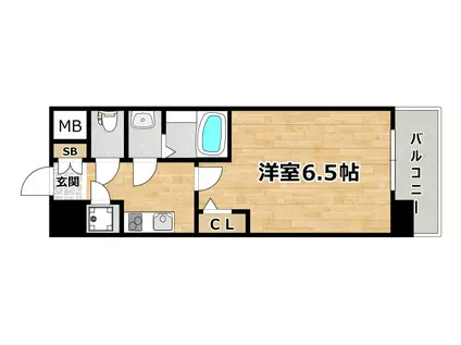 レジュールアッシュ塚本II(1K/8階)の間取り写真