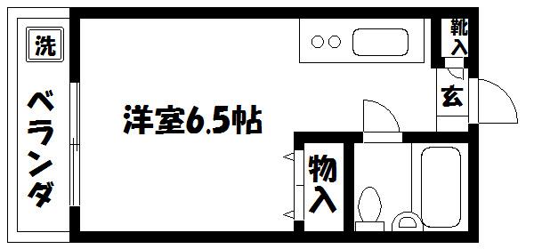 アサヒカレッジハイツ(ワンルーム/3階)の間取り写真