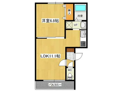 リバティ春光町(1LDK/1階)の間取り写真