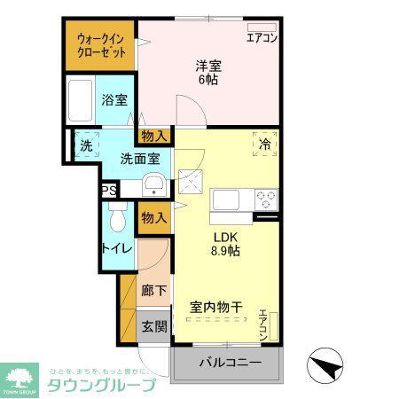 コンフォール奏(1LDK/1階)の間取り写真