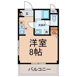 オータム・ライトⅡ(1K/2階)の間取り写真